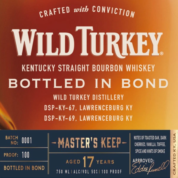 wild turkey master's keep bottled in bond 17 year