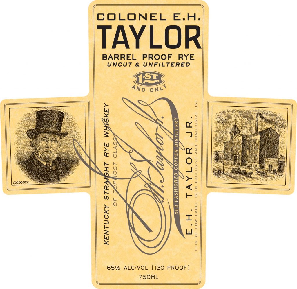 E.H. Taylor Barrel Proof Rye Label, Front