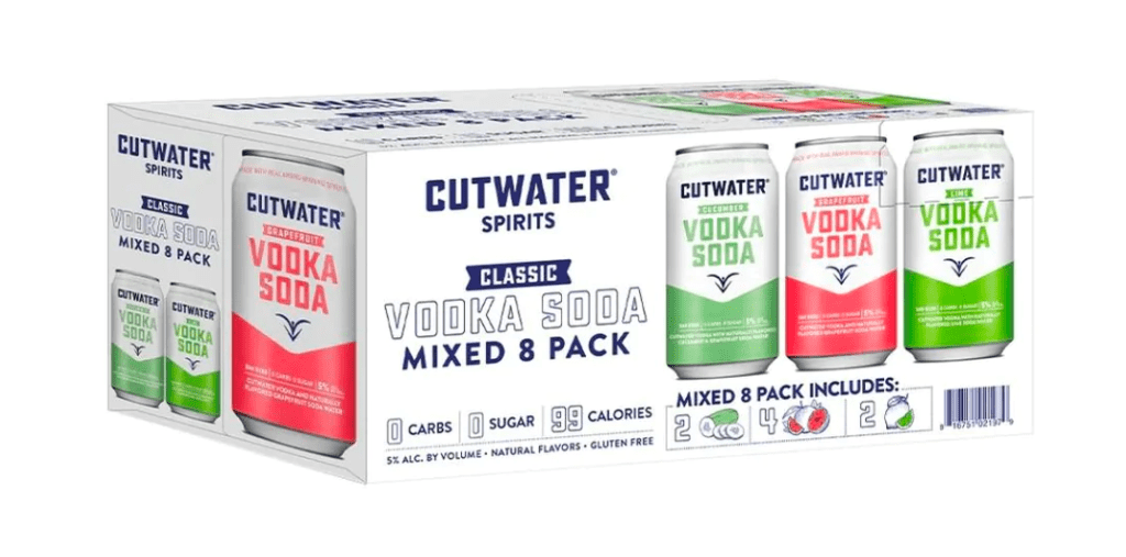 Cutwater Vodka Soda Mixed 8 pack (4 Grapefruit, 2 Lime, 2 Cucumber)